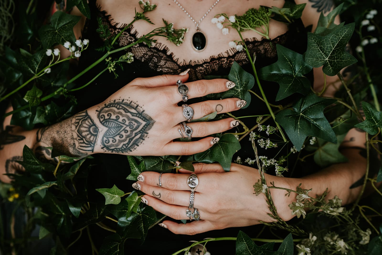 Branding photos for bonearrow jewelery collection of poisonous plants